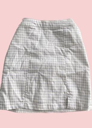 Юбка юбка мини в клетку с разрезами на замке миди короткая новая y2k shein pinterest1 фото