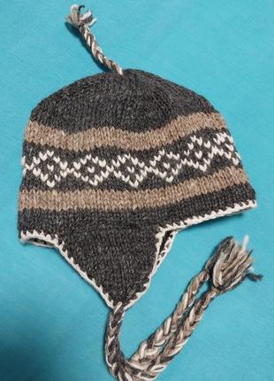 Натуральна шапка на флісі  made in nepal