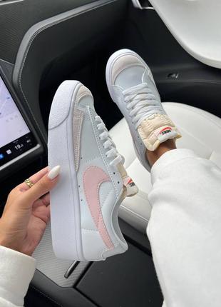 Женские кроссовки nike blazer low platform найк блейзер на платформе кожаные