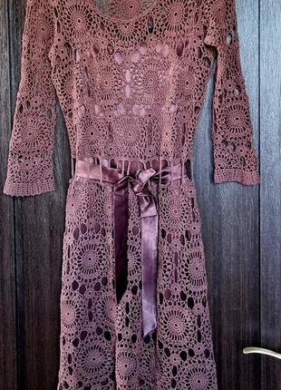 В'язана сукня, ручна робота, бавовна 100%