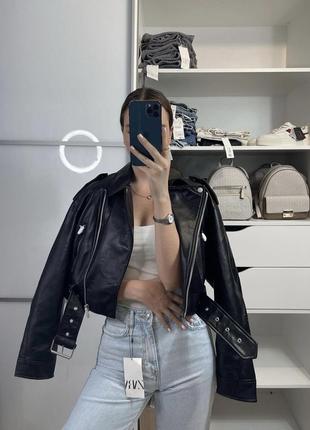 Косуха куртка укороченная новая коллекция zara xs 34 s 36