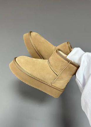 Ugg mini platform ginger suede угги из натуральной замши