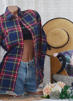 6/xs-s модная натуральная фирменная женская фланелевая рубашка клетка Tommy hilfiger2 фото