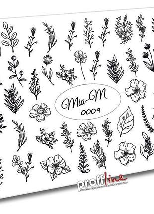 Слайдер-дизайн для декора ногтей mia-m prоfessional №009 цветы