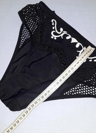 Низ від купальника жіночі плавки розмір 44/10 чорний бікіні сітка4 фото