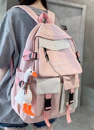 Стильный школьный комплект для девочек 4 в 1. рюкзак, сумка, косметичка, пенал8 фото