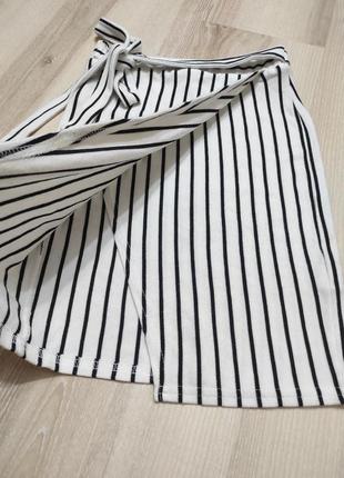 Стильная юбка на запах, удлиненная юбочка с запахом на подростка или р-р ххс3 фото
