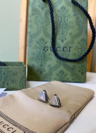 Сережки gucci сережки срібні в вигляді серця