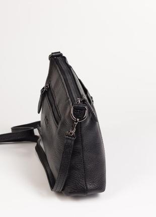 Женская кожаная сумка кросс-боди karya 2437-45 черная6 фото