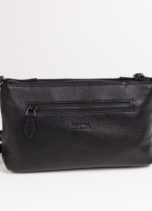 Женская кожаная сумка кросс-боди karya 2437-45 черная3 фото