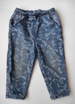 Теплые штаны, джегинсы, джинсы на резинке с утяжкой фирменные. оригинал.2 фото