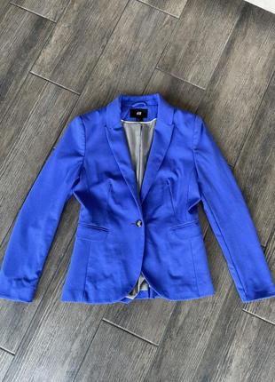 H&amp;m пиджак жакет синий s с 38 куртка