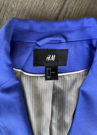 H&amp;m пиджак жакет синий s с 38 куртка4 фото