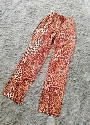 Літня легка крепдешинова піжама домашній костюм print leo леопард розмір універсальний 46 48 летняя2 фото