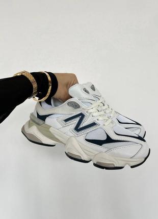 Круті кросівки new balance 9060 « white navy »2 фото