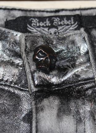Эксклюзивные неформальные джинсы стрейч с напылением от rock rebel w27 l324 фото