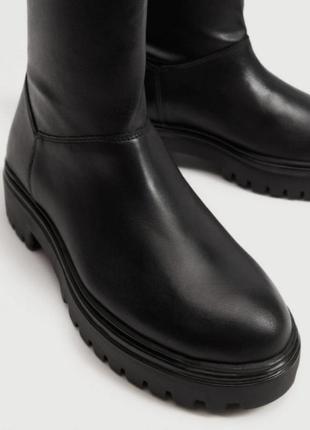 Ботики ботинки кожа черные женские mango5 фото