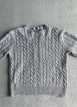Вязаная теплая кофта свитшот свитер реглан лонгслив серая кофта3 фото
