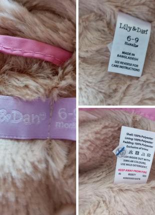 Новый зимний комбинезон на меху с забавными ушками бренда lily & dan u9 6-9 eur 749 фото