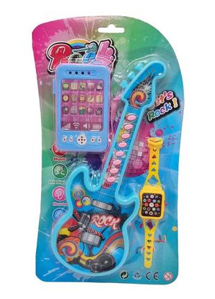 Детская игрушка гитара 8120-2 с наручными часами и телефоном nia-mart