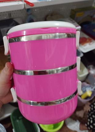 Ланч бокс барби розовый нержавейка 2.1 л