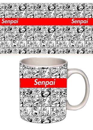 Чашка белая аниме девушка ахегао (z1377)