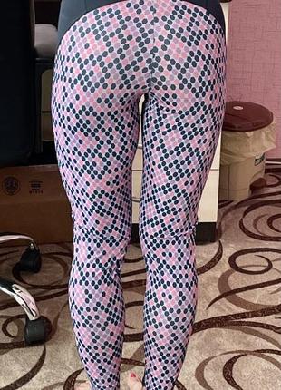 Лосины для фитнеса total fit черно-розовые