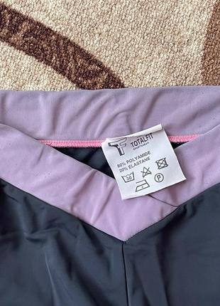 Лосины для фитнеса total fit черно-розовые