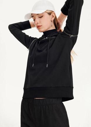 Черная худи-трансформер с молниями  dkny