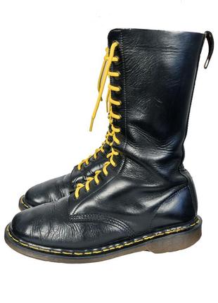 Dr. martens кожаные высокие винтажные черные ботинки, берцы (made in england)4 фото