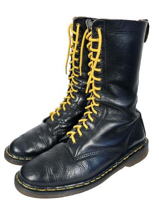 Dr. martens кожаные высокие винтажные черные ботинки, берцы (made in england)3 фото