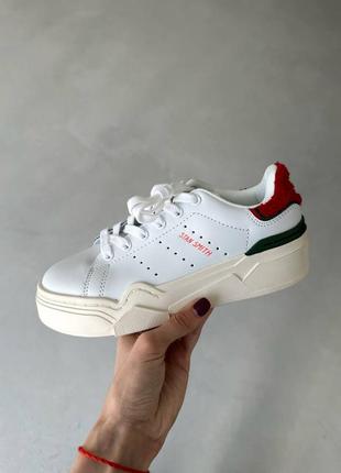 Женские кожаные кроссовки adidas stan smith bonega