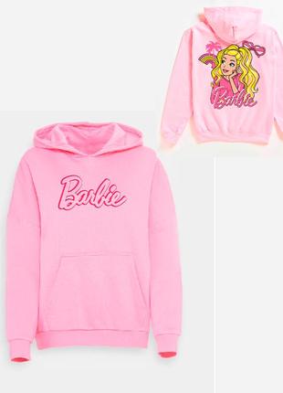 Женская розовая теплое худи с принтом barbie. барби s-xl