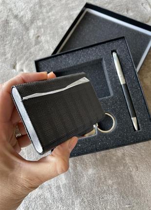 Набор подарочный мужской визитница ручка металлические картхолдер