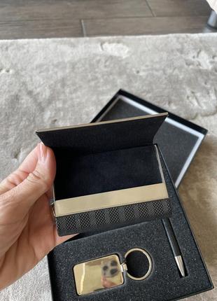 Набор подарочный мужской визитница ручка металлические картхолдер