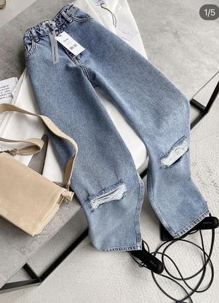 Zara new na-kd zara новые 32/34 размер джинсы прямие оригинал джинсы клеш палаццо рваные na-kd на девочку высокую4 фото