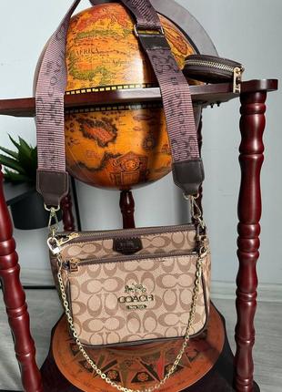 Женская сумка coach multi pochette капучино — цена 1950 грн в каталоге