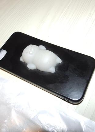 Мягкий релаксационный антистрессовый чехол с котиком для iphone 5/5s/se
