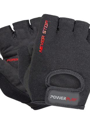 Перчатки для фитнеса и тяжелой атлетики powerplay 9077 never stop черно-красные m