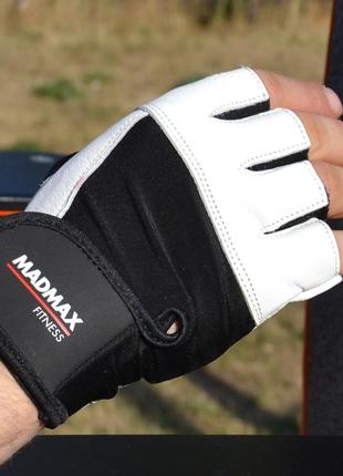 Перчатки для фитнеса и тяжелой атлетики madmax mfg-444 fitness white xxl2 фото