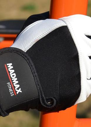 Перчатки для фитнеса и тяжелой атлетики madmax mfg-444 fitness white xxl5 фото