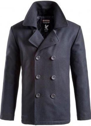 Шерстяное пальто guess мужской цвет синий переходной двубортный