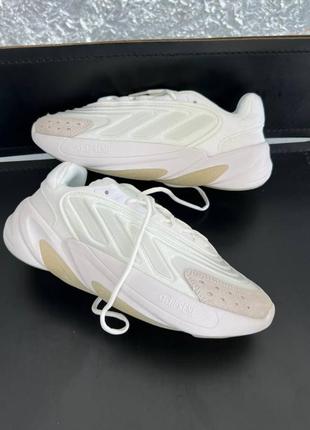 Кожаные кроссовки adidas ozelia white. женские и мужские размеры