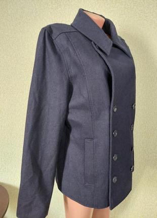 Шерстяное пальто guess мужской цвет синий переходной двубортный6 фото