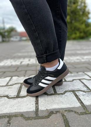 Adidas samba black gum4 фото