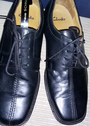 Черные кожаные туфли clarks,размер 45 (29, 2 см)4 фото