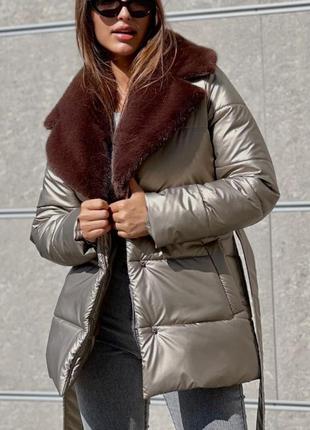 Зимняя куртка с эко-мехом1 фото