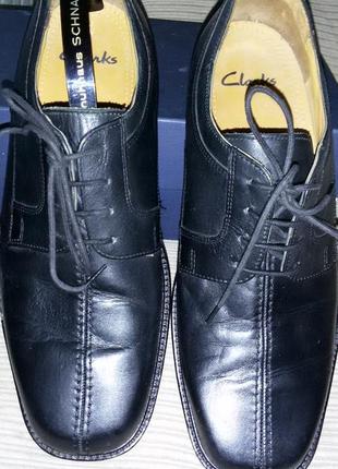 Черные кожаные туфли clarks,размер 45 (29, 2 см)2 фото