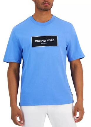 Футболка michael kors flagship oversized-fit logo graphic t-shirt