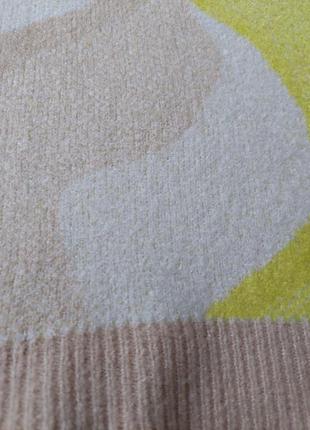 Бежевый в анамалистический желто-белый принт, свитер 🔹полувер pepco(36-38 размер)8 фото